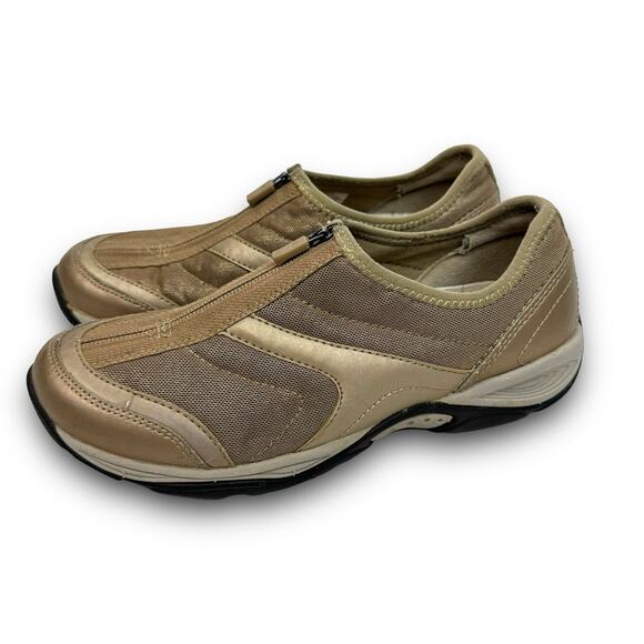 Womens Easy Spirit Casual Sneakers Metallic Bronze Mesh Zipper Closure Size 7 M - Picture 4 of 7